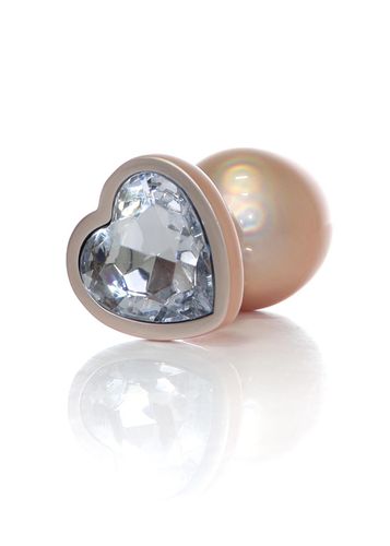 Plug-Jewellery Pearl Gold Heart Plug- Clear L na Arena.pl