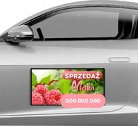 Magnes na samochód reklama magnetyczna 60x30 cm SPRZEDAŻ MALIN