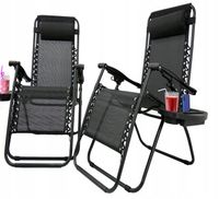 LEŻAK OGRODOWY LEŻANKA SKŁADANA FOTEL PLAŻOWY SKŁADANY ZAGŁÓWEK