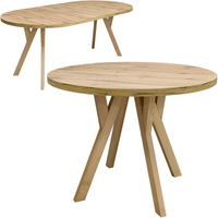 Stół okrągły 100 cm rozkładany do 200 cm blat DĄB WOTAN nogi drewniane BUK