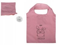 Torba na zakupy składana zakupowa 38x58 cm eko stylowa różowa z nadrukiem