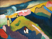 Reprodukcje obrazów Murnau Mountain Landscape with Church - Wassily Kandinsky Rozmiar - 80x60