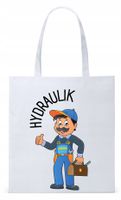 Dla Hydraulika Prezent Torba Eco Biała Shopper Z Nadrukiem Ze Zdjęciem