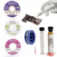 ZESTAW 3 RODZAJE PLECIONKA LUTOWNICZA 1,5MM + 2MM + 3MM + CYNA + TOPNIK