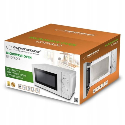 KUCHENKA MIKROFALOWA MIKROFALA 20L MOCNA 700W ESTOFADO BIAŁA ESPERANZA na Arena.pl
