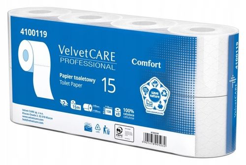 Papier Toaletowy Biały Celuloza Velvet Care Professional 6x8 Rolek na Arena.pl