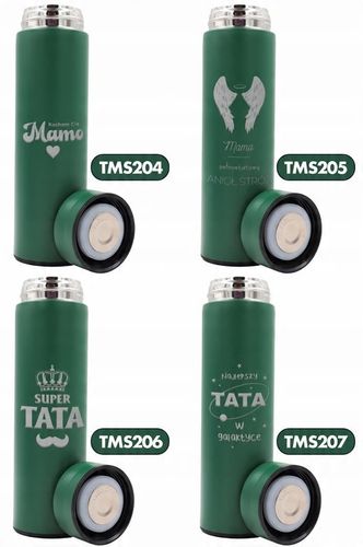 KUBEK TERMICZNY Zielony LED Na Prezent Dla Mamy Taty NAJLEPSZA MAMA Wzory na Arena.pl