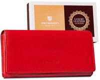 poziomy, skórzany portfel damski - peterson