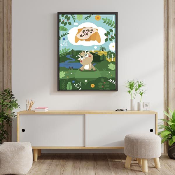 Bajkowe Miasta Poznań Koziołek z rogalem - plakat 21x29,7 cm zdjęcie 3