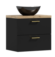 Szafka łazienkowa wisząca LUNA 60 czarna z umywalką Eliza C (W7)