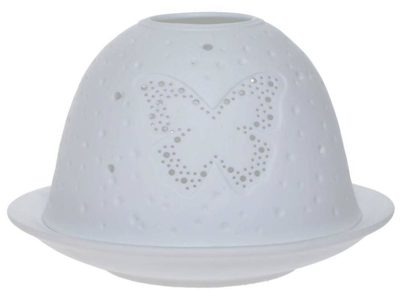 Lampion porcelanowy z motylem zdjęcie 1