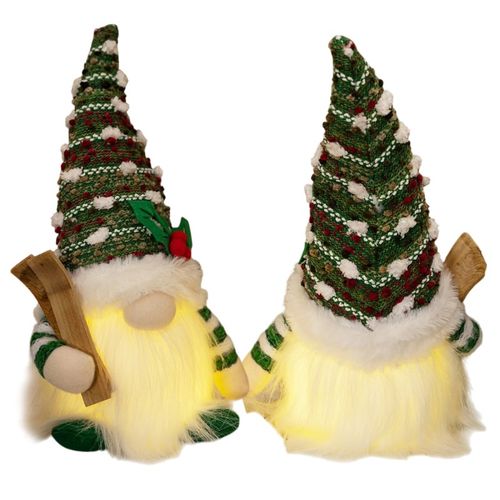 krasnal świąteczny świecący na baterie, lampka z pluszu 14 x 28 cm, ksn208 na Arena.pl