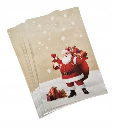 Torebki celofan foliowe ŚWIĄTECZNE MIKOŁAJ na słodycze prezenty 25x40 50 sz na Arena.pl