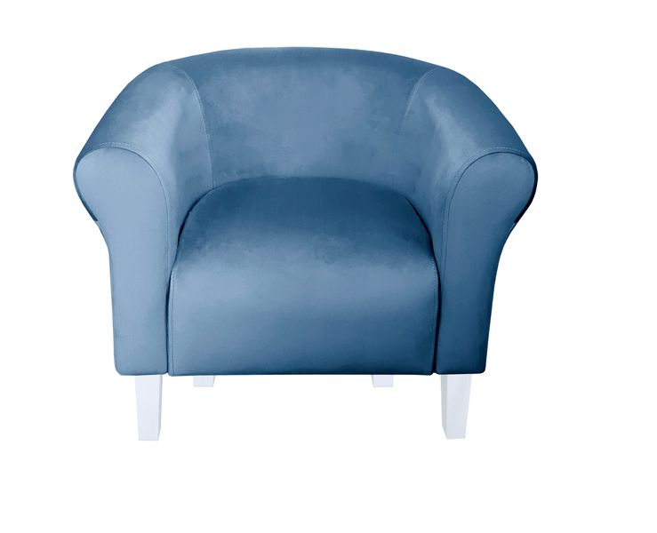 Fotel Milo nogi białe niebieski MG33 zdjęcie 2