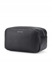 Kosmetyczka Męska Podróżna Na Prezent Duża Pojemna Ekoskóra Czarna