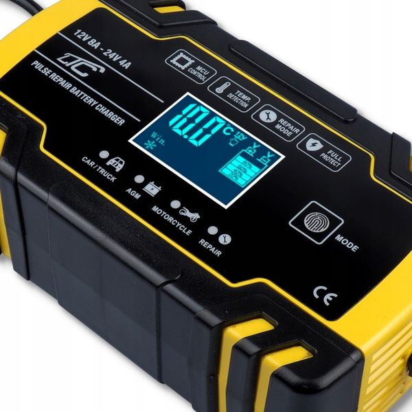 PROSTOWNIK ŁADOWARKA AUTOMATYCZNY INTELIGENTNY LCD 24V 12V 8A zdjęcie 5