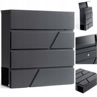 DUŻA SKRZYNKA POCZTOWA NA LISTY | NA BRAMĘ OGRODZENIE | ANTRACYT RAL 7016