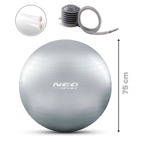 Piłka do ćwiczeń 75 cm NS-952 srebrna na Arena.pl