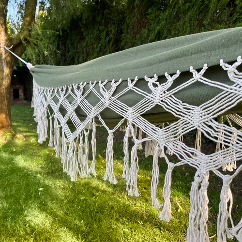 Hamak boho makrama - zielony na Arena.pl