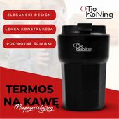 Kubek termiczny Otto Koning 350ml stalowy czarny do kawy i podróży
