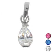 SREBRNY WISIOREK Z CYRKONIĄ SREBRO PRÓBY 925 ŁEZKA