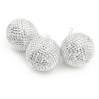 BOMBKI CHOINKOWE SREBRNE KOMPLET ZAWIESZKI NA CHOINKĘ 8cm 3szt