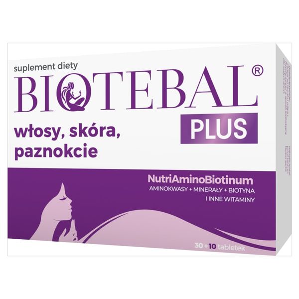 BIOTEBAL PLUS WŁOSY SKÓRA PAZNOKCIE 30 + 10 TABLETEK zdjęcie 2