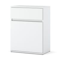 Komoda Biała Z Szufladą Salon Sypialnia Szafka 60cm Nowoczesna Bezuchwytowa