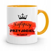 Kubek Żółty Dla Przyjaciela Najlepszy Na Świecie Z Nadrukiem Ze Zdjęciem