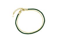 PODWÓJNA BRANSOLETKA CELEBRYTKA BAWEŁNA ŁAŃCUSZEK