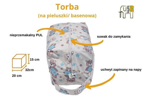 TORBA  na Pieluszki  JEDNOROŻCE MIĘTOWE, NappiMe na Arena.pl