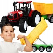 TRAKTOR Z PRZYCZEPĄ WYWROTKA ZABAWKA CIĄGNIK Z NAPĘDEM DLA DZIECI DUŻY