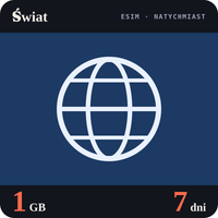 Karta eSIM Internet Świat 1 GB na 7 dni - bez rejestracji
