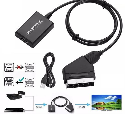 Kabel adapter konwerter z Euro / Scart do HDMI 1080p przejściówka TV na Arena.pl