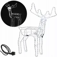 Duży świecący renifer z ruchomą głową rzeźba animowana przed dom Barwa światła - Zimna (ok 6000k)