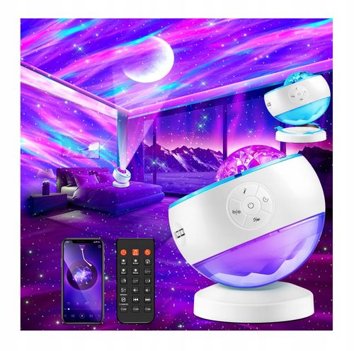 Projektor Gwiazd Głośnik Bluetooth Lampka Nocna Projektor Z Muzyką Pilot na Arena.pl