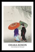 Plakat 20x30cm Design Two Women Rain, Koson Vintage do Salonu