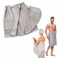 KILT RĘCZNIK KĄPIELOWY + TURBAN NA GŁOWĘ MĘSKI - DAMSKI DO SAUNY SPA BASEN