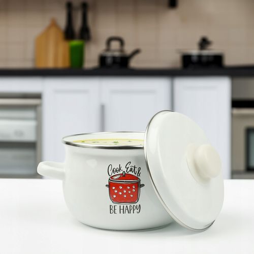 ZESTAW 4 GARNKÓW EMALIOWANYCH Z POKRYWAMI TRADYCYJNE GARNKI EMALIOWANE na Arena.pl