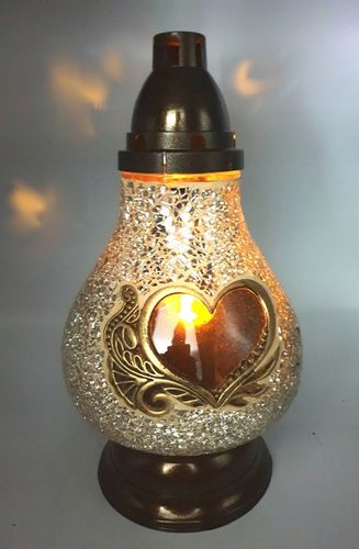 Znicz Lampion Karafka Mirror Złoty Serce Witraż na Arena.pl