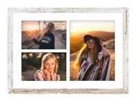 Ramka na 3 zdjęcia Hekla 30x40x3 galeria bielona sosna 1szt.