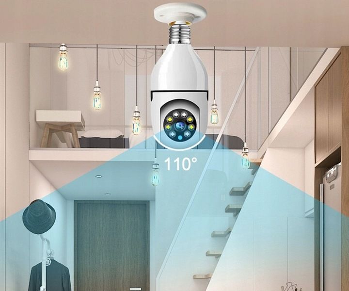 Mini Kamera WiFi w Żarówce Wewnętrzna Android Iphone Obrotowa Żarówka zdjęcie 15