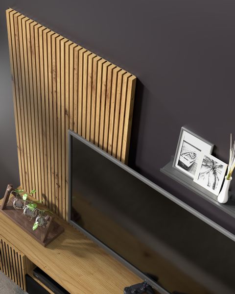 Panel ścienny AURIS 2x137 cm lamele MDF dekoracyjny dąb artisan zdjęcie 4
