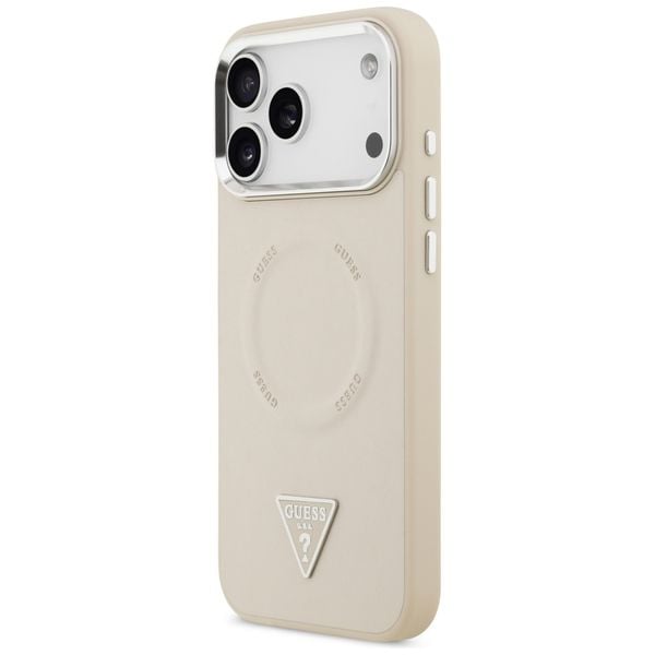 etui guess triangle logo magsafe do      iphone 17 pro beżowy zdjęcie 2