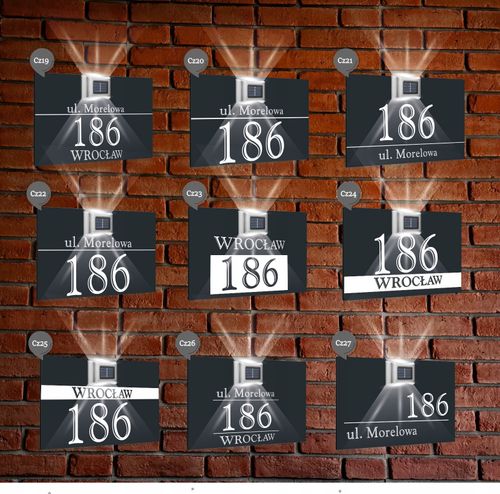 antracyt TABLICZKA ADRESOWA nierdzewna dibond oświetlony numer domu 30x20 na Arena.pl