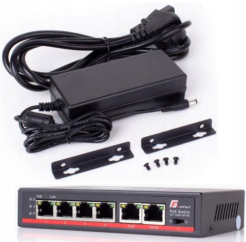 Switch POE Getfort 4FE x POE + 2FE Uplink 65W na Arena.pl