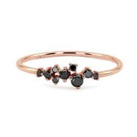 staviori | pierścionek z czarnymi diamentami w różowym złocie