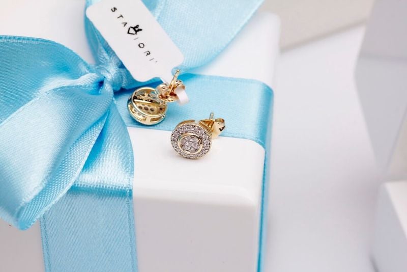 Emaga Złote kolczyki KZD3876 - Diament zdjęcie 7