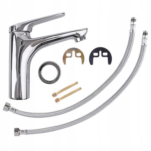 Bateria umywalkowa stojąca chrom srebrna łazienkowa kran do umywalki YOKA na Arena.pl