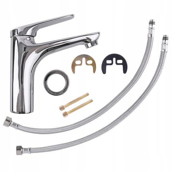 Bateria umywalkowa stojąca chrom srebrna łazienkowa kran do umywalki YOKA zdjęcie 10